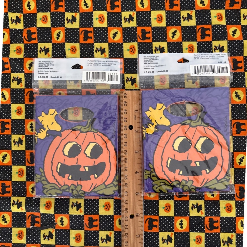 Peanuts Halloween Favor Bags Hallmark Snoopy Witch & Pumpkin (8 total bags) - Picture 5 of 7
